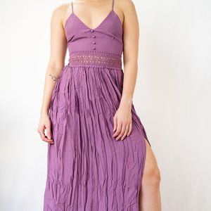 Purple Maxi Dress with Slit
